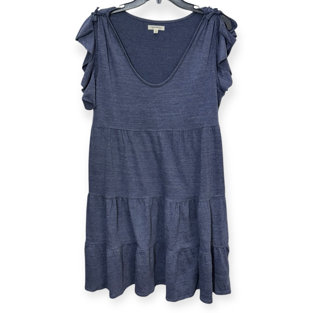 Max Studio Women’s Waffle Ruffled Shoulders Size‎ L